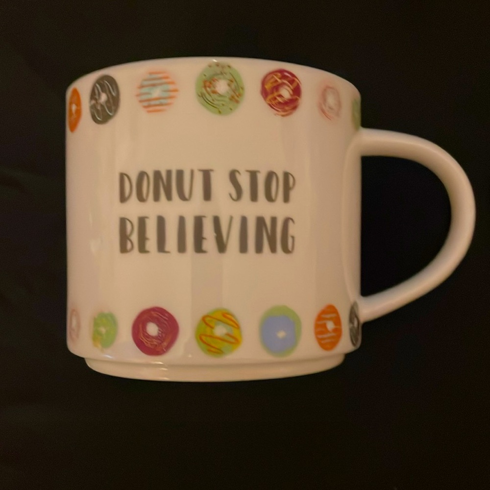 Donut stop believing ceramic mug